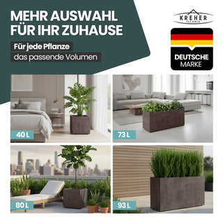 XL Pflanzkübel 'Millennium' 100 Liter, rechteckig in Braun