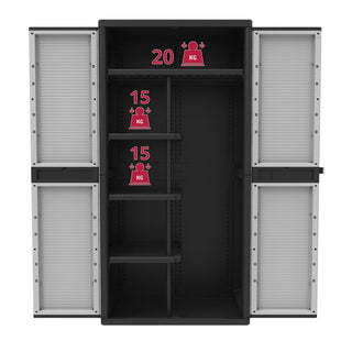 Kreher - Jumbo-Spindschrank mit Freifach (schwarz, grau)