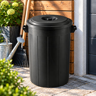 XXL Abfalltonne 120 Liter Volumen mit Deckel, Schwarz