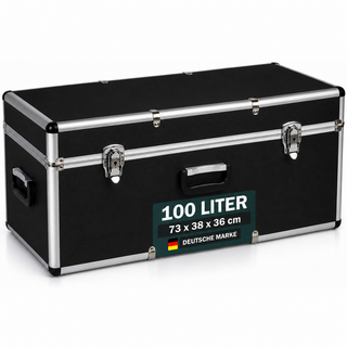 Aluminium Transportkoffer 100 Liter - Abschließbar mit Neopren-Innenverkleidung - Schwarz