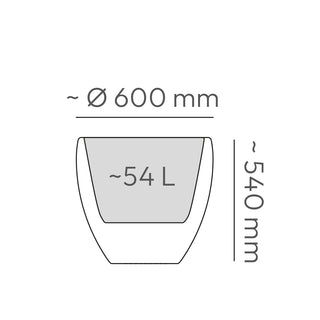 XL Pflanzkübel 'Cano' 60 cm in Stein Optik in Anthrazit, rund (Set wählbar)