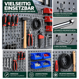 40 Stück Lochwandhaken aus Metall (2 x 20 Stück)