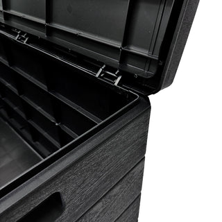 XXL Kissenbox 170 Liter (Holz Optik) in Anthrazit