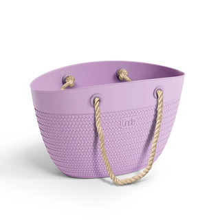 Kunststoff Tragetasche / Tragekorb "LINDA" in Rattan Optik mit Kordelgriff