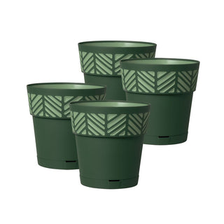 Set: 4 x Pflanztöpfe "Orfeo" 15x15 cm (Farbe wählbar)
