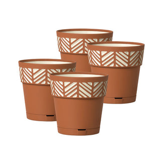 Set: 4 x Pflanztöpfe "Orfeo" 15x15 cm (Farbe wählbar)