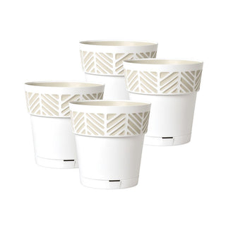 Set: 4 x Pflanztöpfe "Orfeo" 15x15 cm (Farbe wählbar)