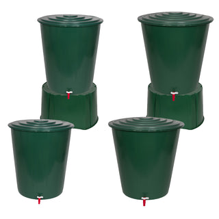 Kreher XXL Regentonne in Grün mit Deckel und Hahn  (Ausführung wählbar)