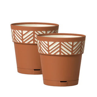 Set: 2 x Pflanztöpfe "Orfeo"  25x25 cm (Farbe wählbar)