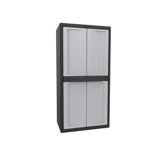 Kreher - Jumbo-Schrank mit 3 Böden (schwarz, grau)