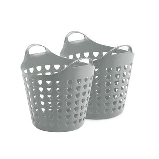 Set: 2 x Flexi Korb 35 Liter mit Loch (Farbe wählbar)