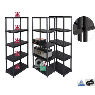 Set: 3 x PLATIN - Kunststoffregal 15 Zoll (Schwarz)