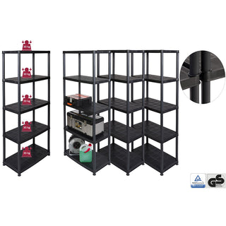 Set: 4 x PLATIN - Kunststoffregal 15 Zoll (Schwarz)