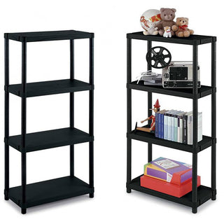 Set: 2 x TERRY Kunststoff-Haushaltsregal 12", 60 x 30 x 132 cm (schwarz)