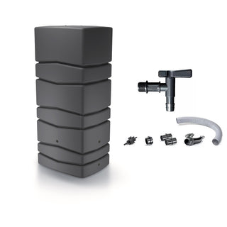 XXL Wassertank "AQUA TOWER" 650 Liter in Anthrazit (GLATTE OPTIK) mit Füllautomat und Wasserhahn