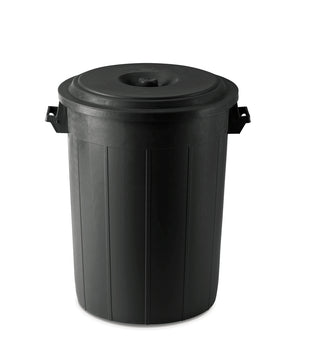 XXL Abfalltonne 120 Liter Volumen mit Deckel, Schwarz