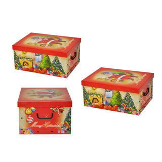 Set: 3 x Dekokarton - Motiv: Weihnachtsmann