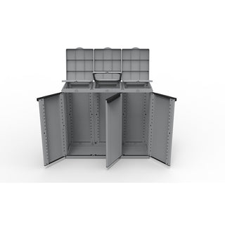 EcoCab3 - XL Kunststoffschrank mit Müllsackhalter und 3 Klappdeckeln