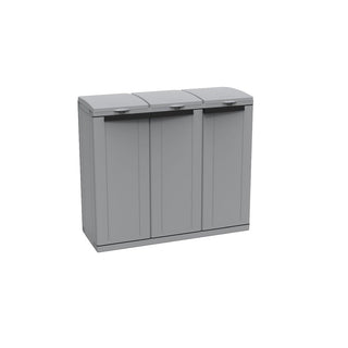 EcoCab3 - XL Kunststoffschrank mit Müllsackhalter und 3 Klappdeckeln