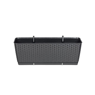 Rattan-Balkontopf RATOLLA: 50 cm in Anthrazit