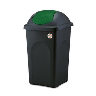 Set: 3 x Abfalleimer mit Schwingdeckel 60 Liter in Blau, Grün und Gelb