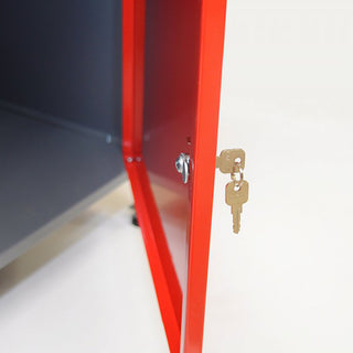 XL Werkbank aus Metall mit 2 Türen in Rot