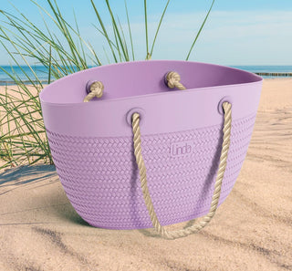 Kunststoff Tragetasche / Tragekorb "LINDA" in Rattan Optik mit Kordelgriff