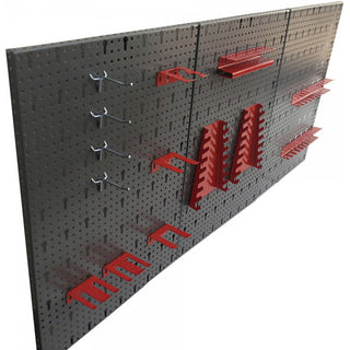 Werkzeuglochwand aus Metall mit 14tlg. Hakenset, 120 x 60 cm