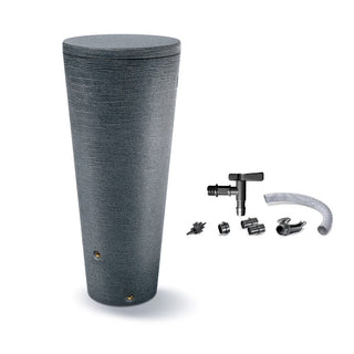 XXL Wassertank "TUBO" 320 Liter in Grau (Struktur Optik) mit Fuellautomat und Wasserhahn