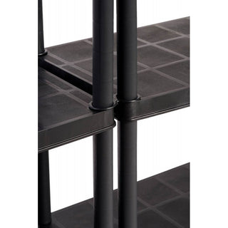 Set: 4 x PRIMO - Kunststoffregal 12 Zoll (Schwarz)