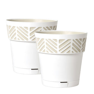 Set: 2 x Pflanztöpfe "Orfeo" 30x29 cm (Farbe wählbar)