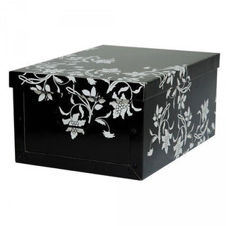 Set: 3 x Dekokarton - Motive: Barock Schwarz, Weiss, Grau