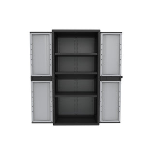 Kreher - Jumbo-Schrank mit 3 Böden (schwarz, grau)