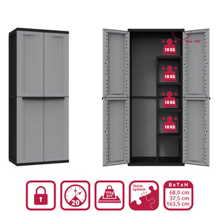 J-Twist Schrank in Schwarz/Grau (Modelle wählbar)