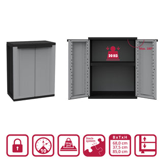 J-Twist Schrank in Schwarz/Grau (Modelle wählbar)
