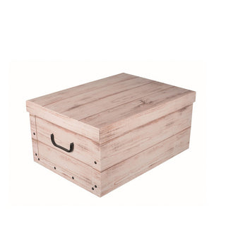 Bundle: 3 x Dekokarton - Motiv: Holz Dunkel/Shabby/White