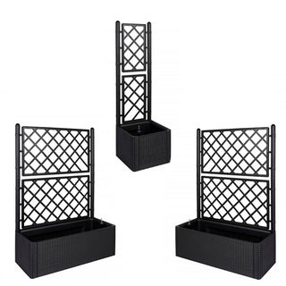 Bundle: Rattan Spaliere - 2 große Spaliere, 1 kleines Spalier in Anthrazit