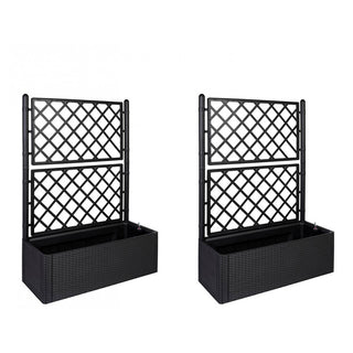 Set: 2 x Stück XL SPALIER Rattan (breite Version) Farbe: Anthrazit